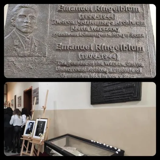 Zdjęcie z wpisu na blogu fundacji: Tablica Emanuela Ringelbluma w I LO